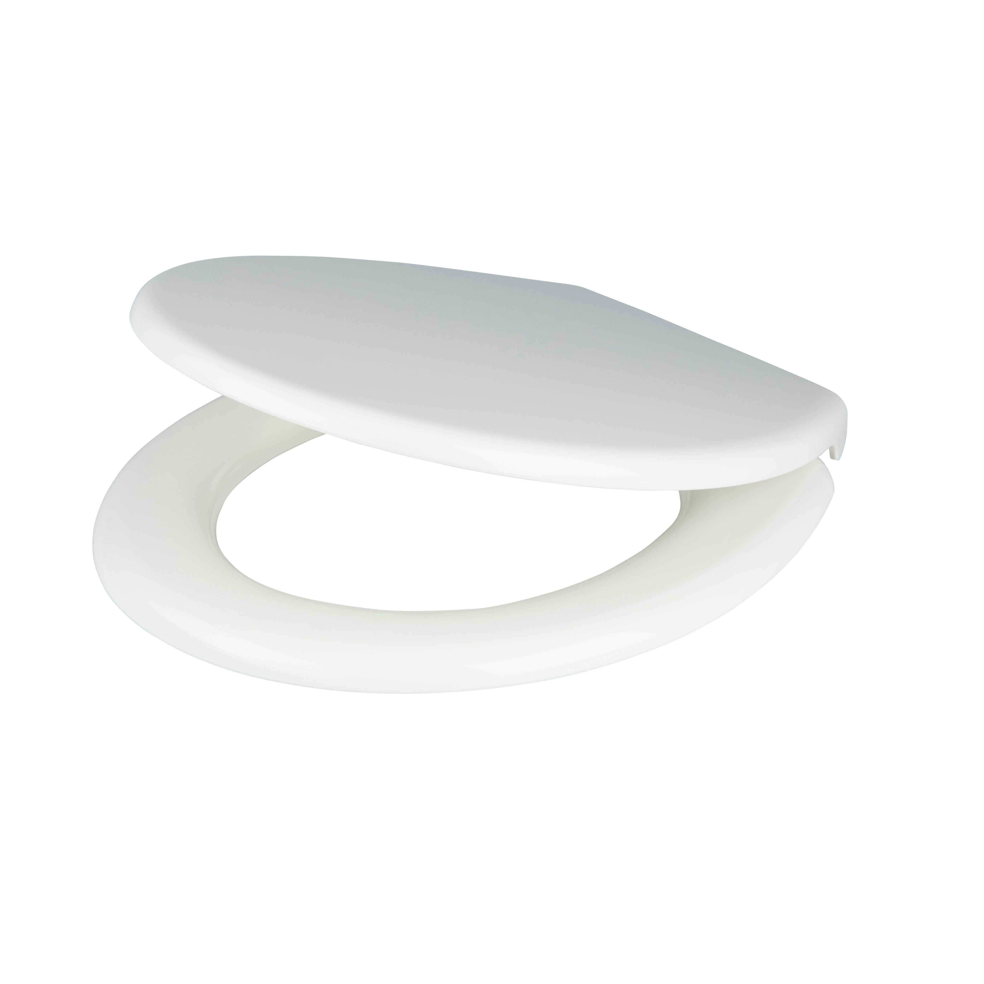 GoodHome Carilo White Bottom fix Soft close Toilet seat DIY at B&Q