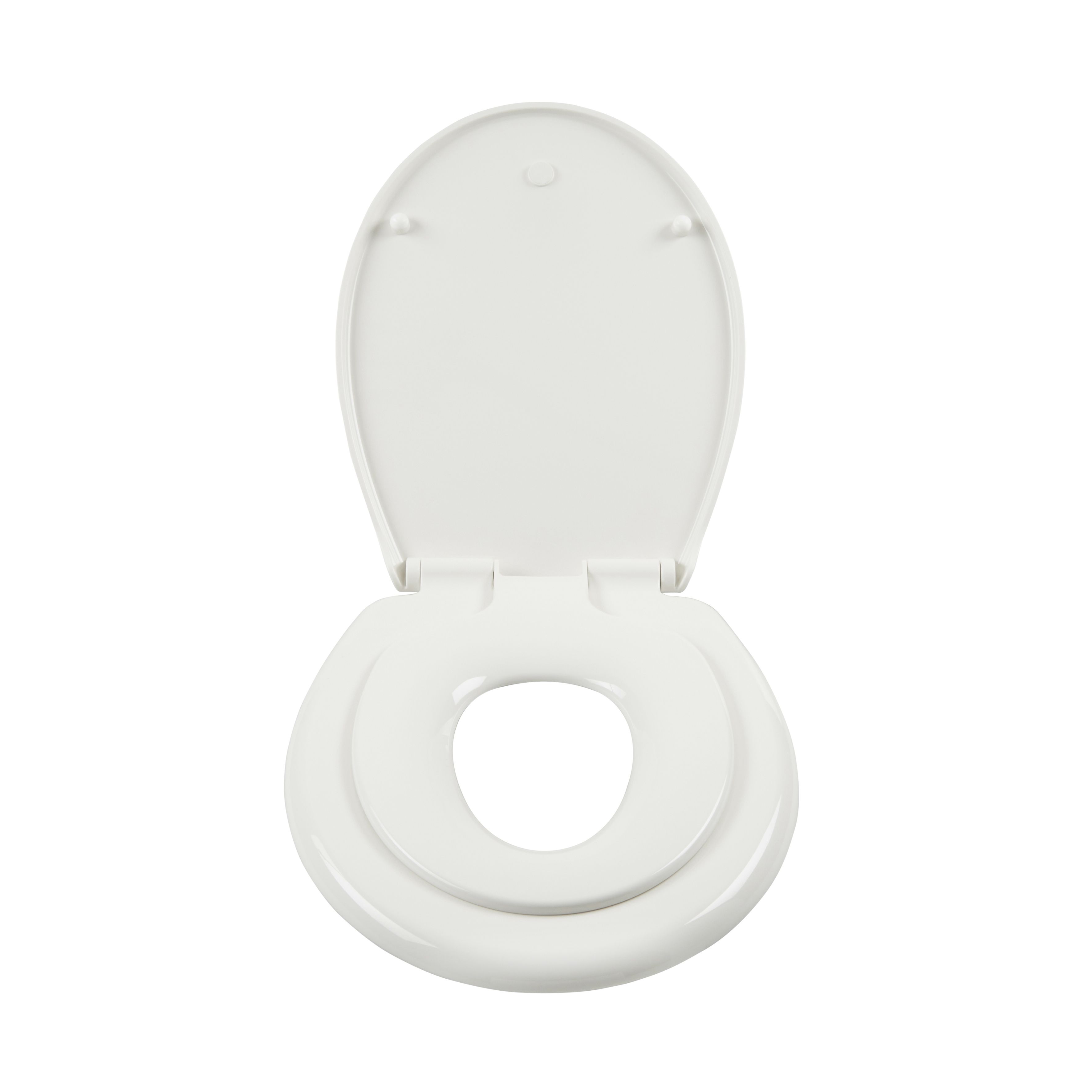 GoodHome Carilo White Round Family Soft close Toilet seat DIY at B&Q