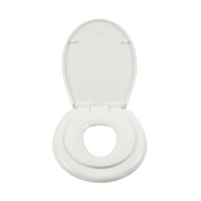 GoodHome Carilo White Round Soft close Toilet seat