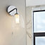 GoodHome Carisi Chrome effect Bathroom Wired Wall light