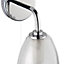 GoodHome Carisi Chrome effect Bathroom Wired Wall light