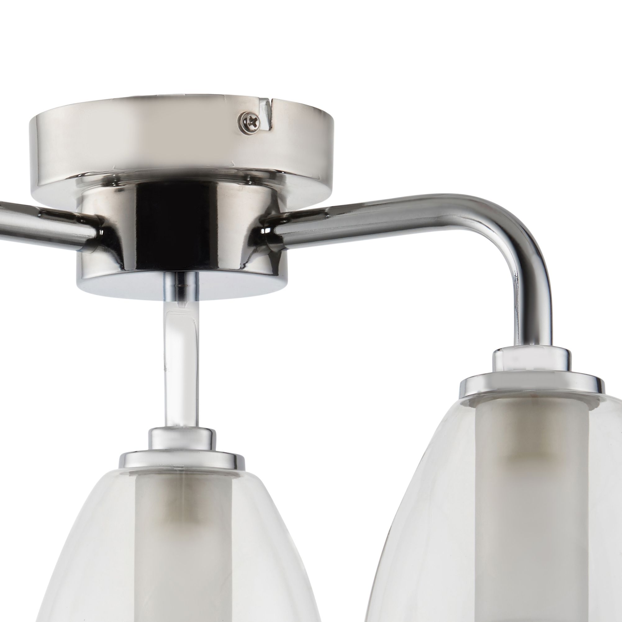 GoodHome Carisi Glass & metal Chrome effect 3 Lamp Bathroom Ceiling light