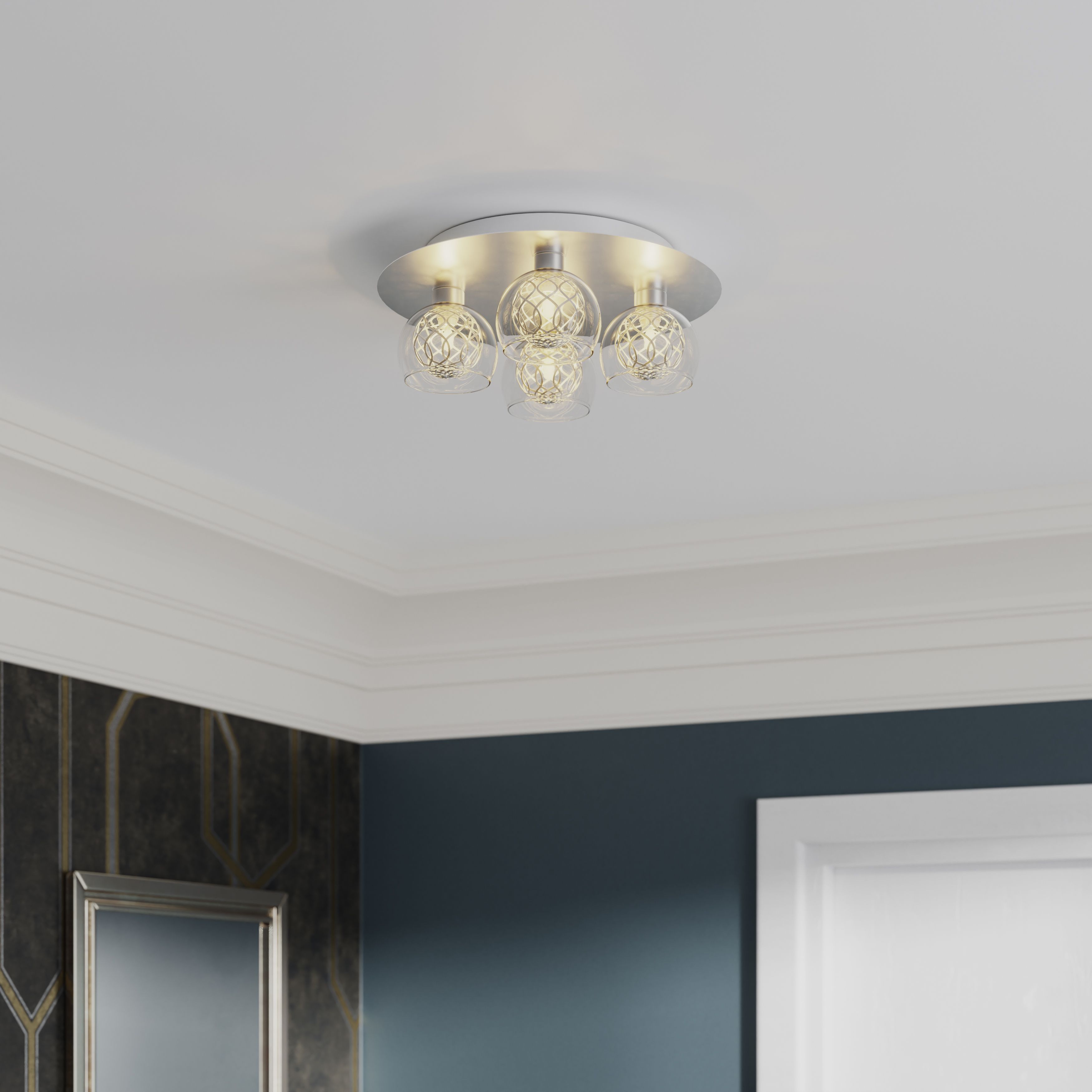 BRILLIANT lamp Carmen Wood verstralers 3-gevlamd gebrand staal/hout | 3x PAR51, GU10, 5W, geschikt voor reflectorlampen (niet inbegrepen) | Schaal A tot E | Hoofden draaien