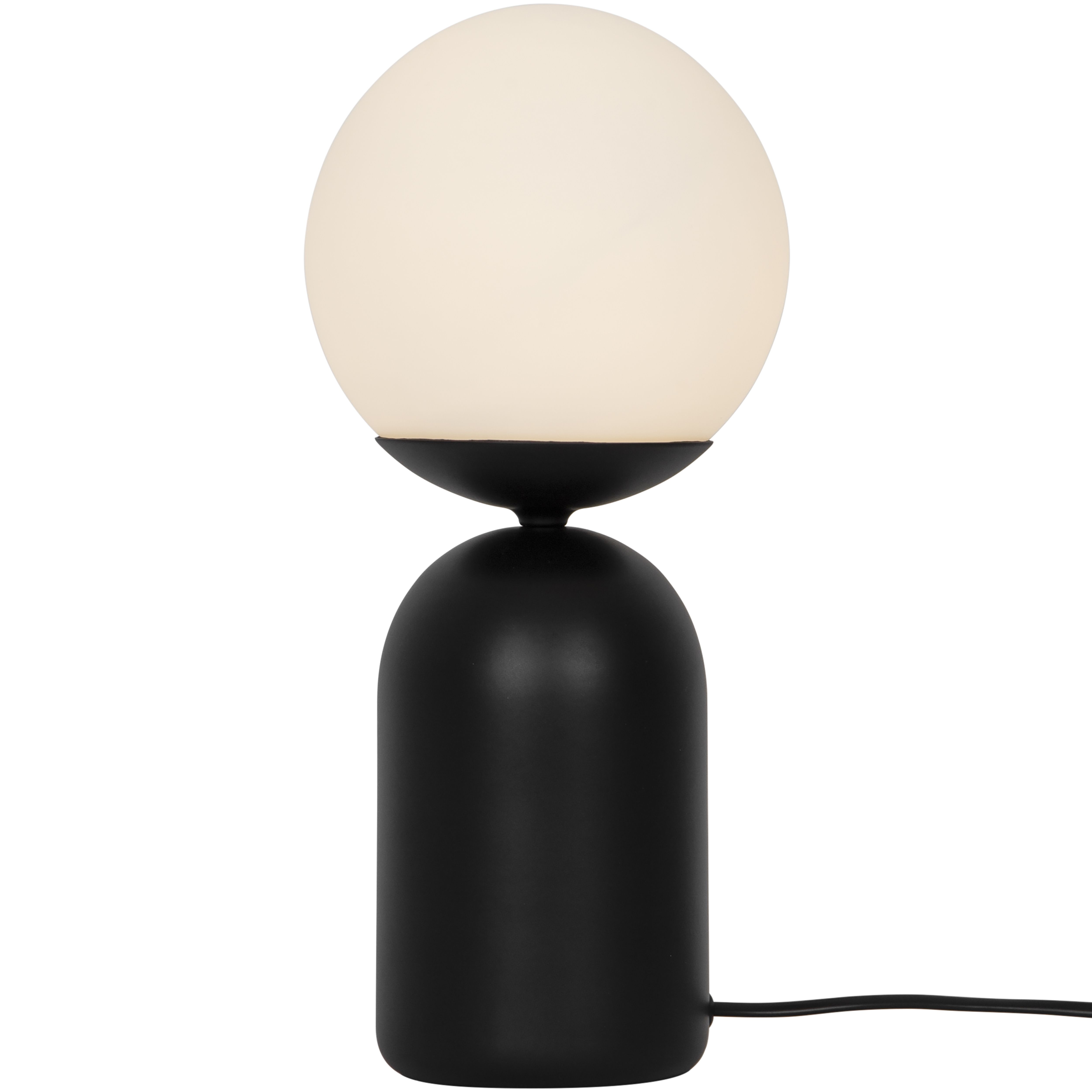 GoodHome Carterton Matt Black Round Table lamp