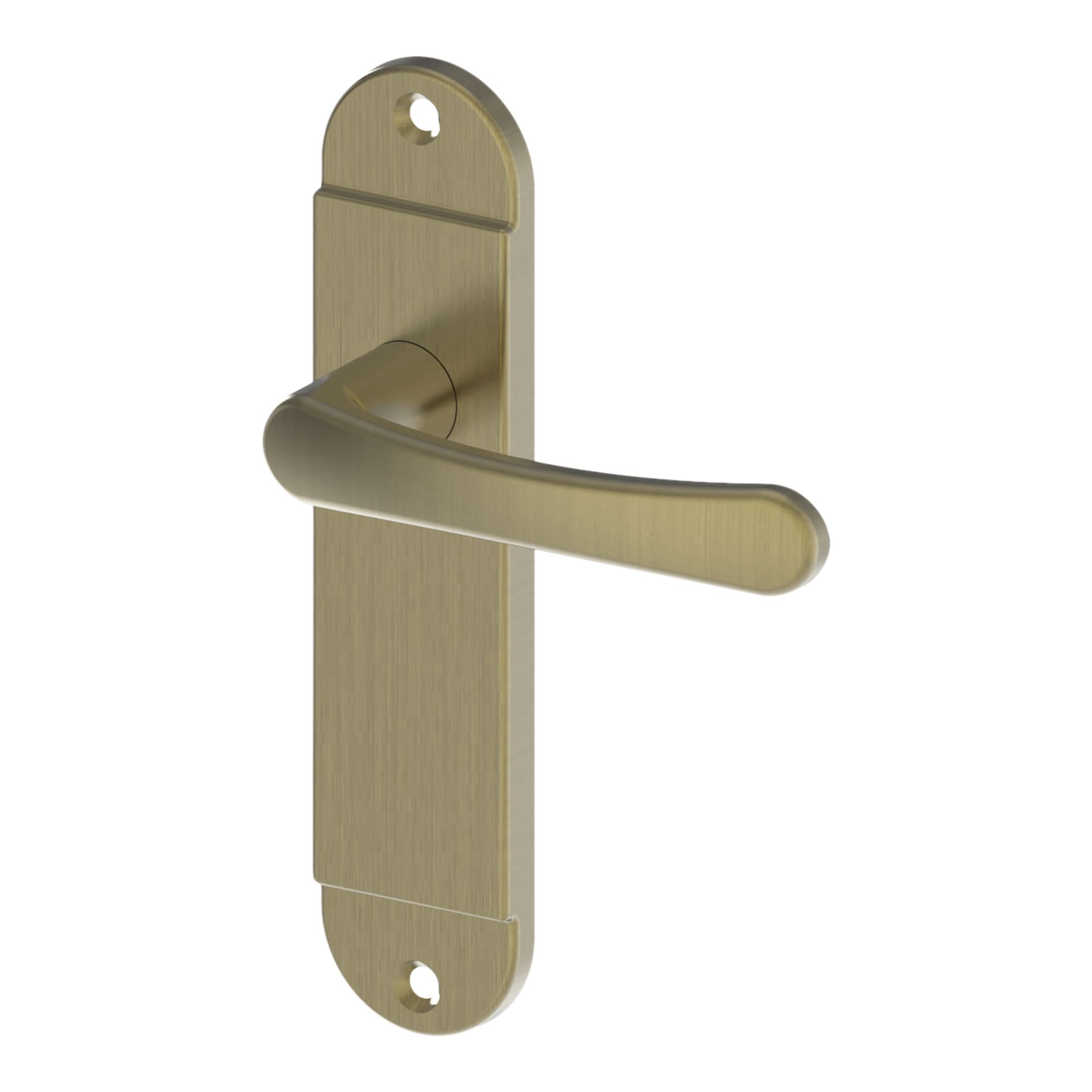 GoodHome Caspe Brushed Antique brass effect Curved Latch Door handle (L)112mm (D)46.3mm Pair