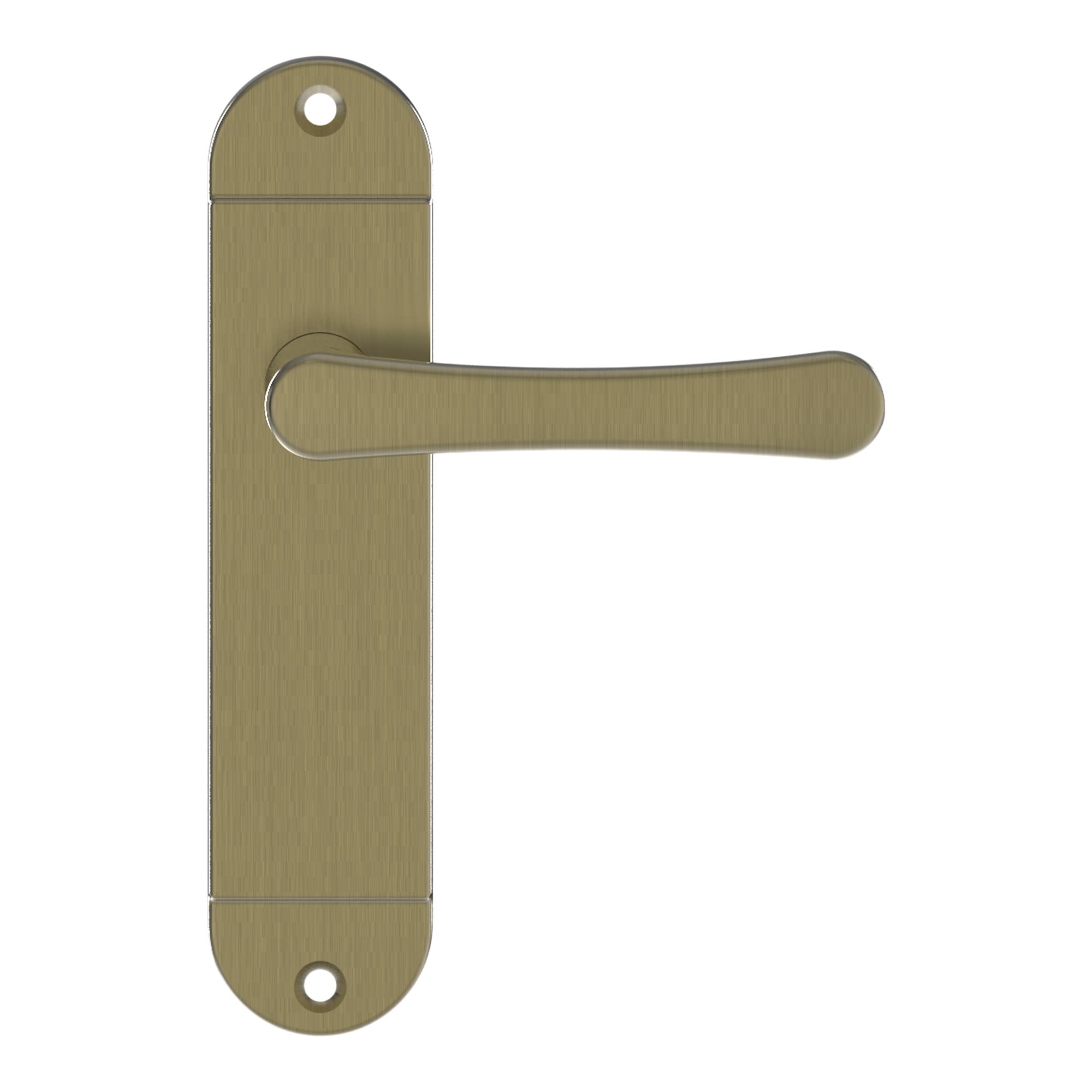 GoodHome Caspe Brushed Antique brass effect Curved Latch Door handle (L)112mm (D)46.3mm Pair