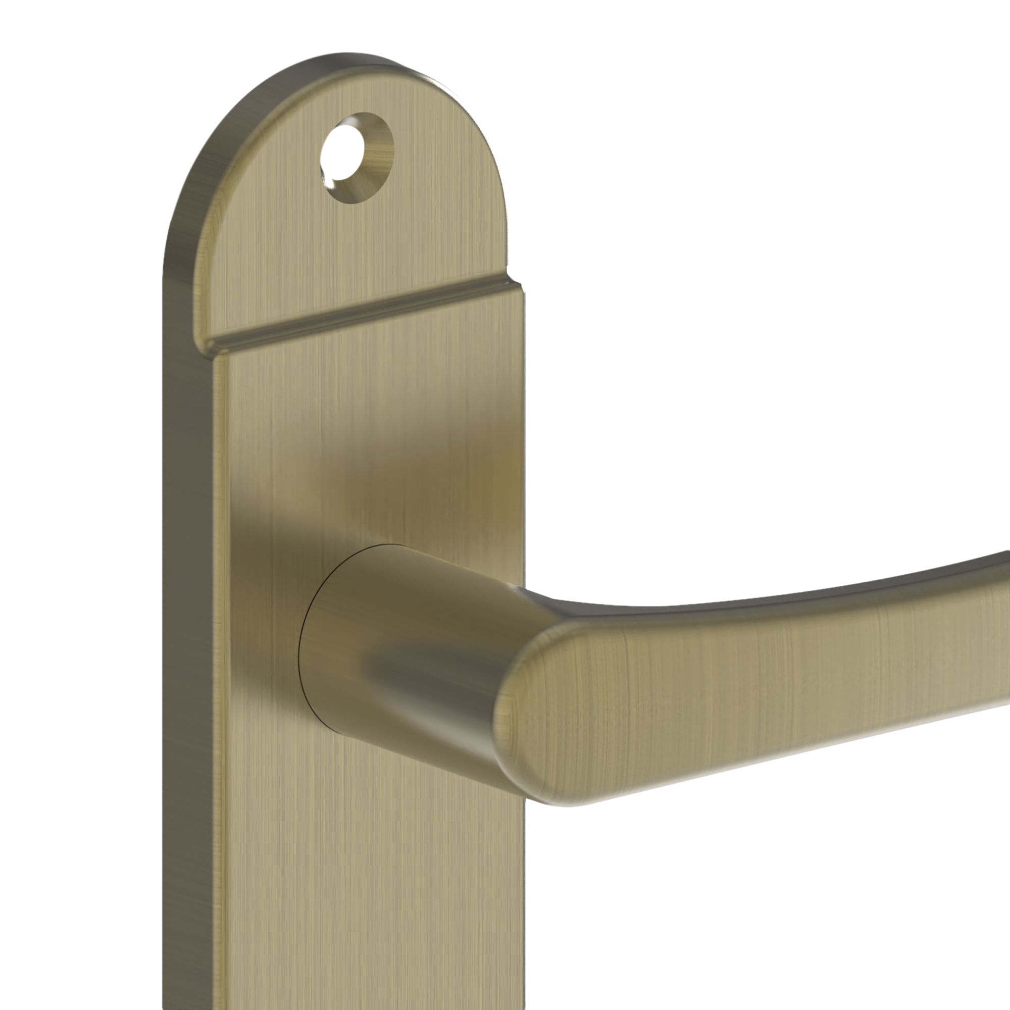 GoodHome Caspe Brushed Antique brass effect Curved Latch Door handle (L)112mm (D)46.3mm Pair