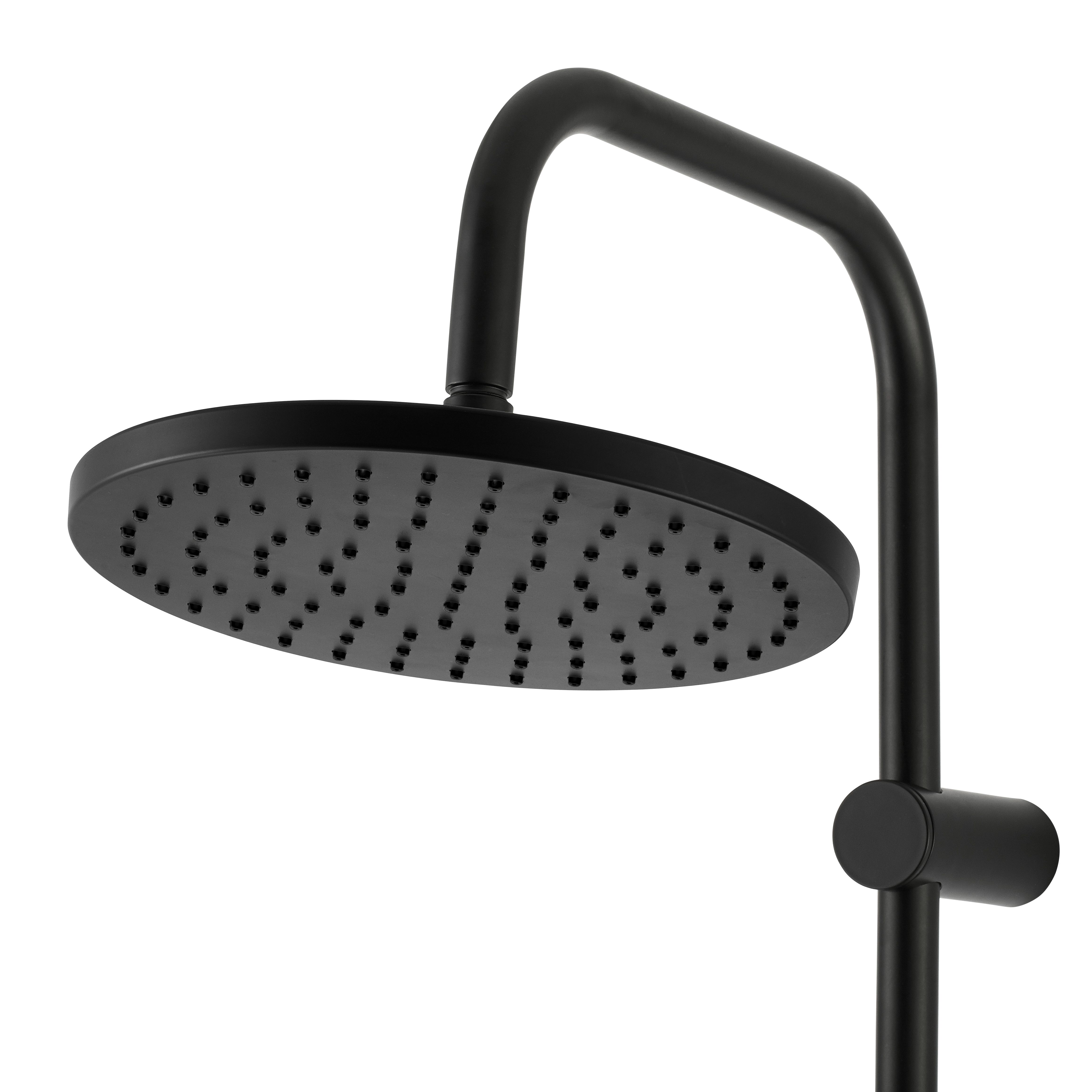 GoodHome Cavally 3-spray pattern Wall-mounted Black Thermostatic Shower kit