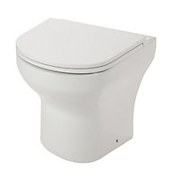 GoodHome Cavally Back to wall Rimless Standard Toilet set with Soft close seat