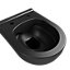 GoodHome Cavally Black Rimless Wall hung Round Toilet pan with Soft close seat