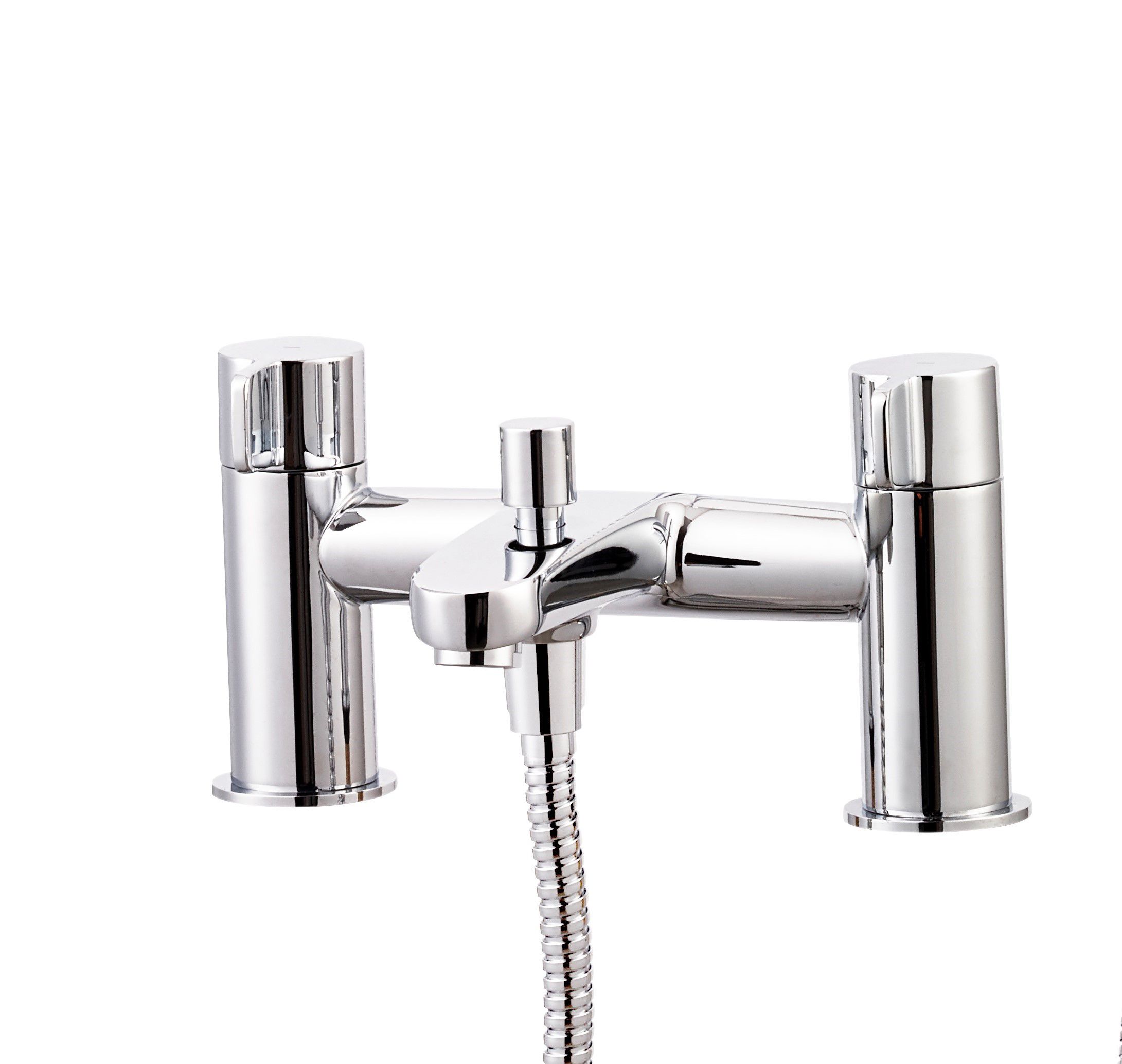 GoodHome Cavally Chrome effect Ceramic disk Freestanding Mixer tap with shower kit