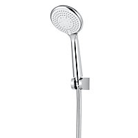 GoodHome Cavally Chrome effect Wall-mounted 3-spray pattern Shower head kit
