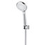 GoodHome Cavally Chrome effect Wall-mounted 3-spray pattern Shower head kit