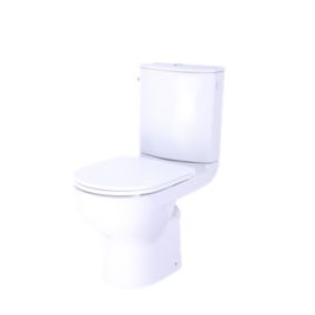 GoodHome Cavally Compact Close-coupled Rimless Standard Toilet set with Soft close seat