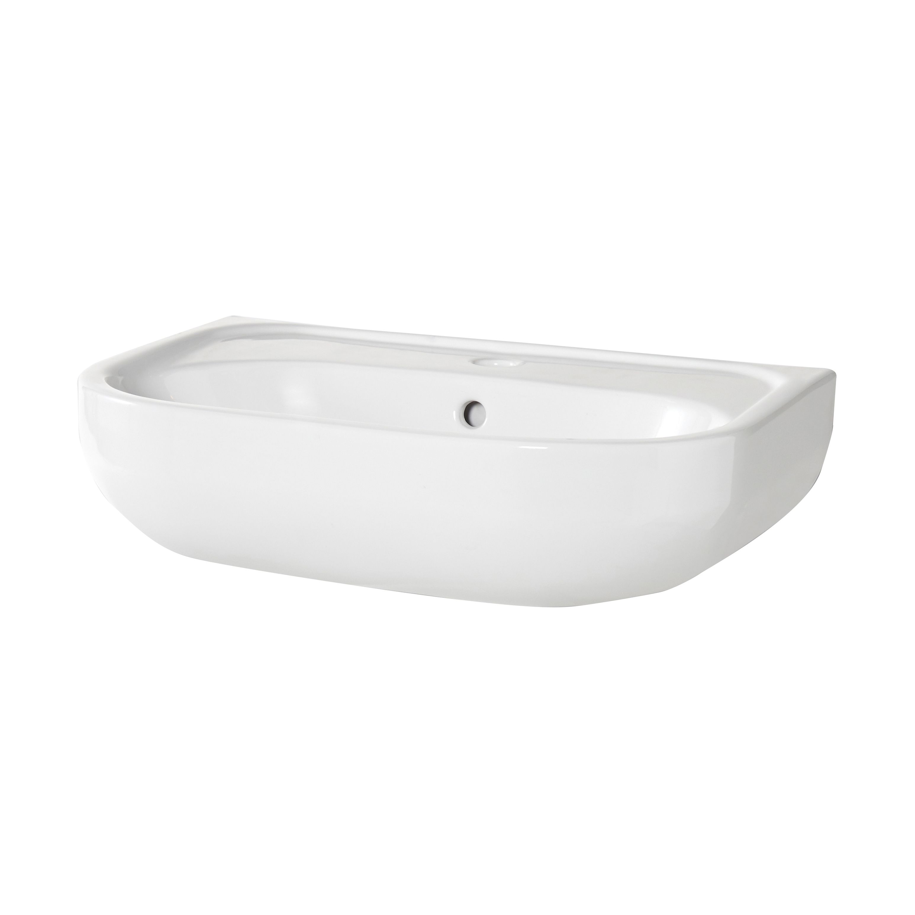 GoodHome Cavally compact White Close-coupled Floor-mounted Toilet & full pedestal basin (W)370mm (H)810mm