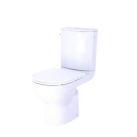 GoodHome Cavally compact White Close-coupled Toilet set with Soft close seat & Close coupled cistern