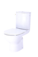 GoodHome Cavally compact White Close-coupled Toilet set with Soft close seat