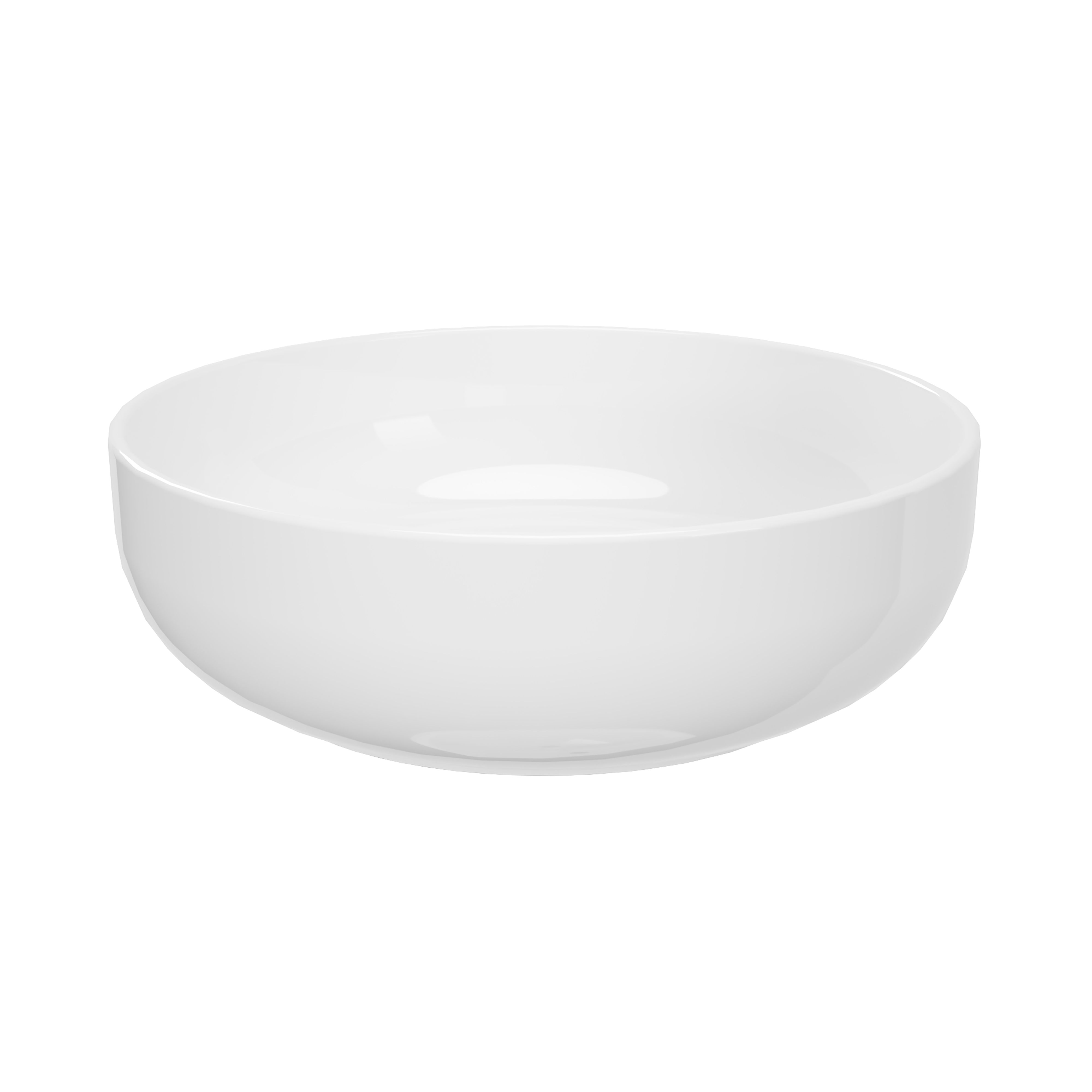 GoodHome Cavally Gloss White Round Counter top Basin (W)35cm
