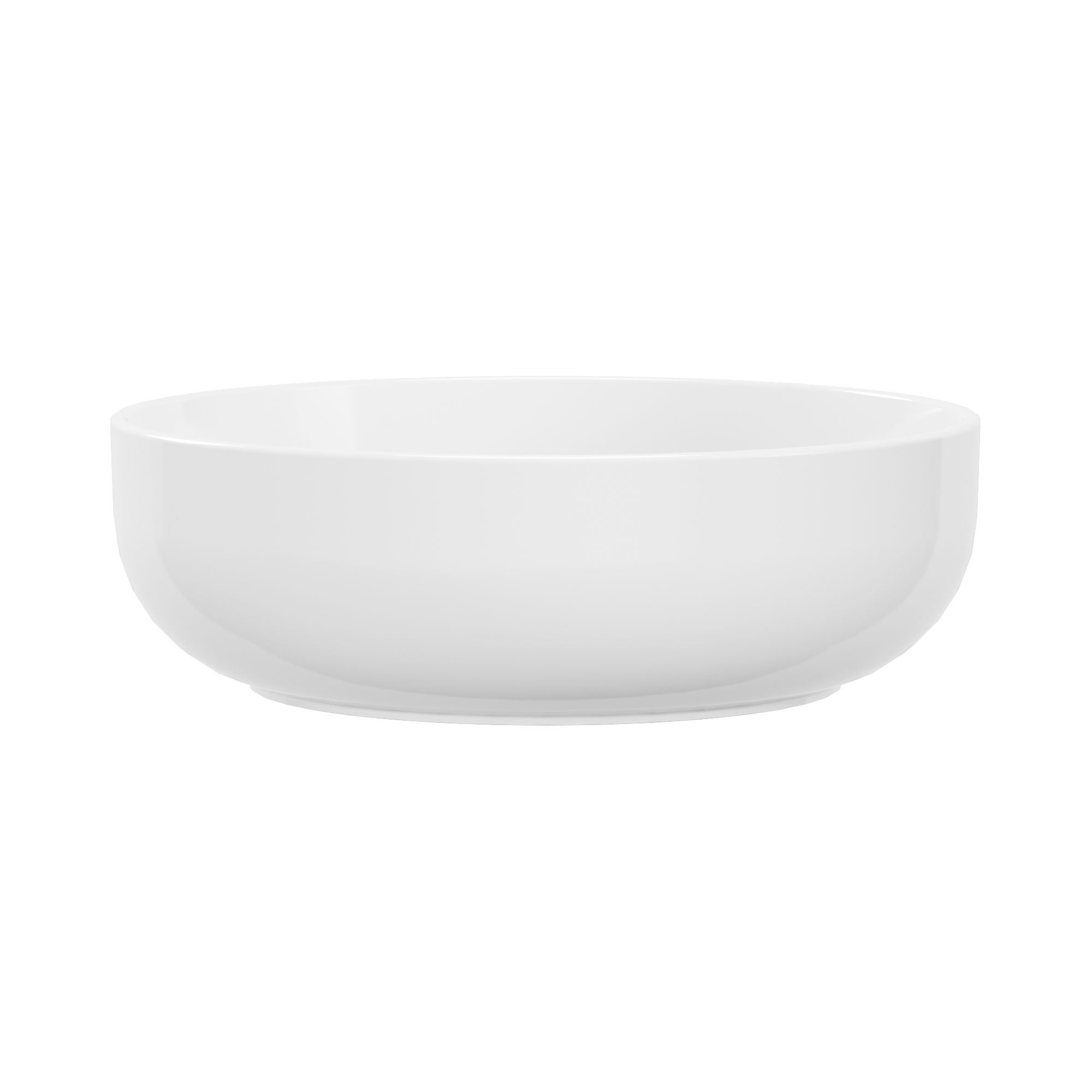 GoodHome Cavally Gloss White Round Counter top Basin (W)35cm