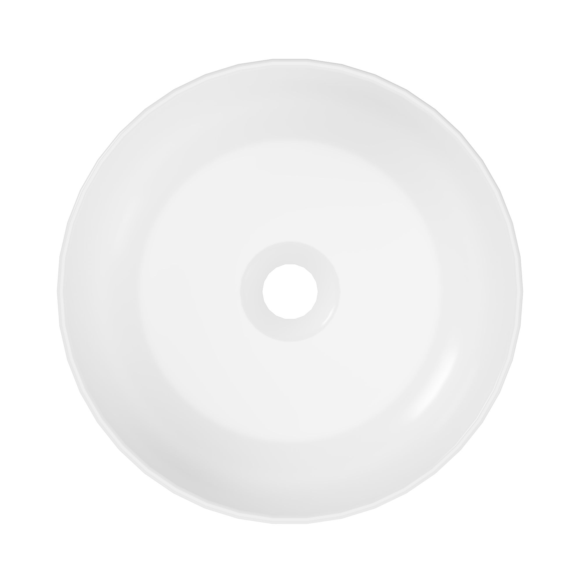 GoodHome Cavally Gloss White Round Counter top Basin (W)35cm