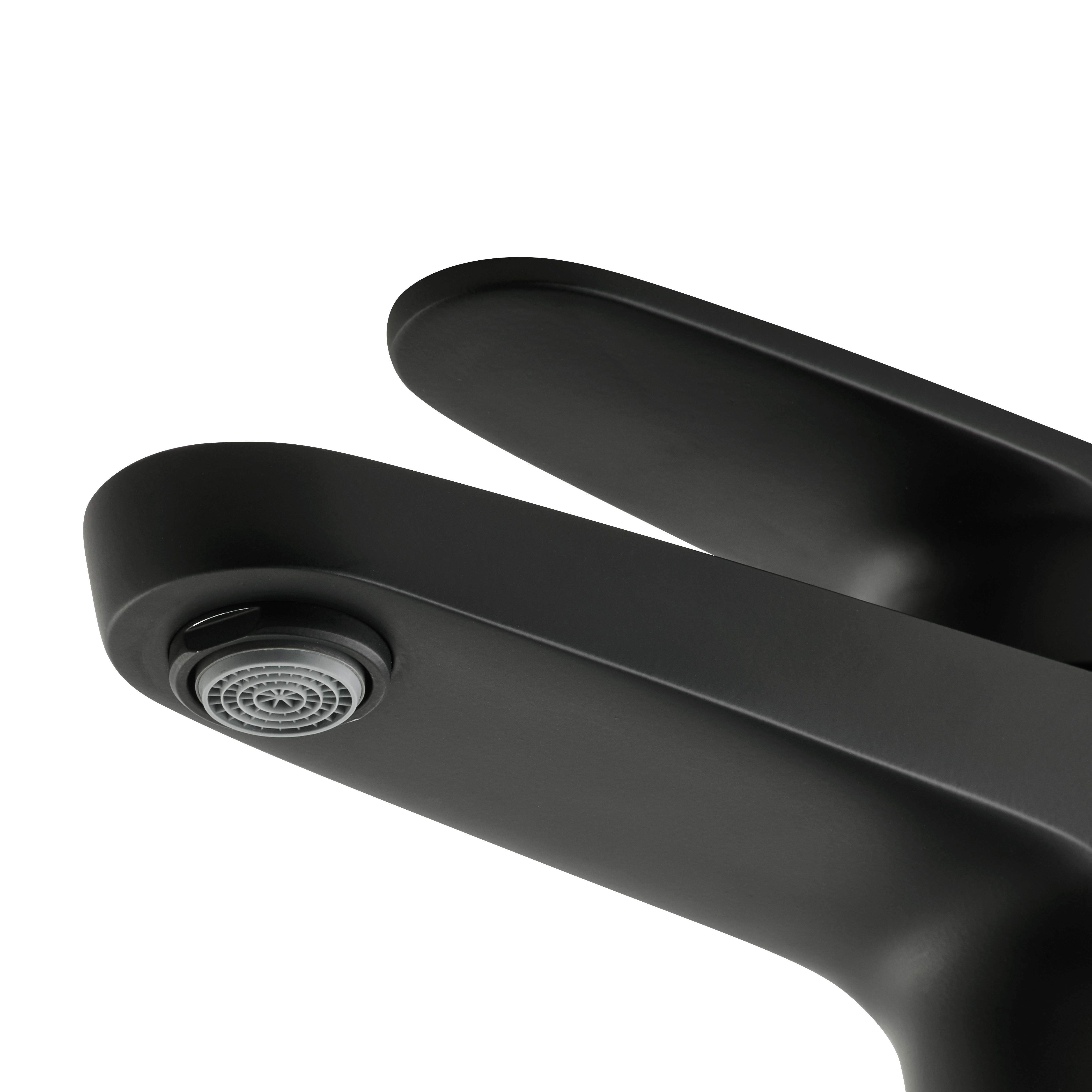 GoodHome Cavally Medium Matt Black Manual Basin Mixer Tap