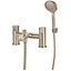 GoodHome Cavally Nickel effect Freestanding Bath Mixer tap with shower kit