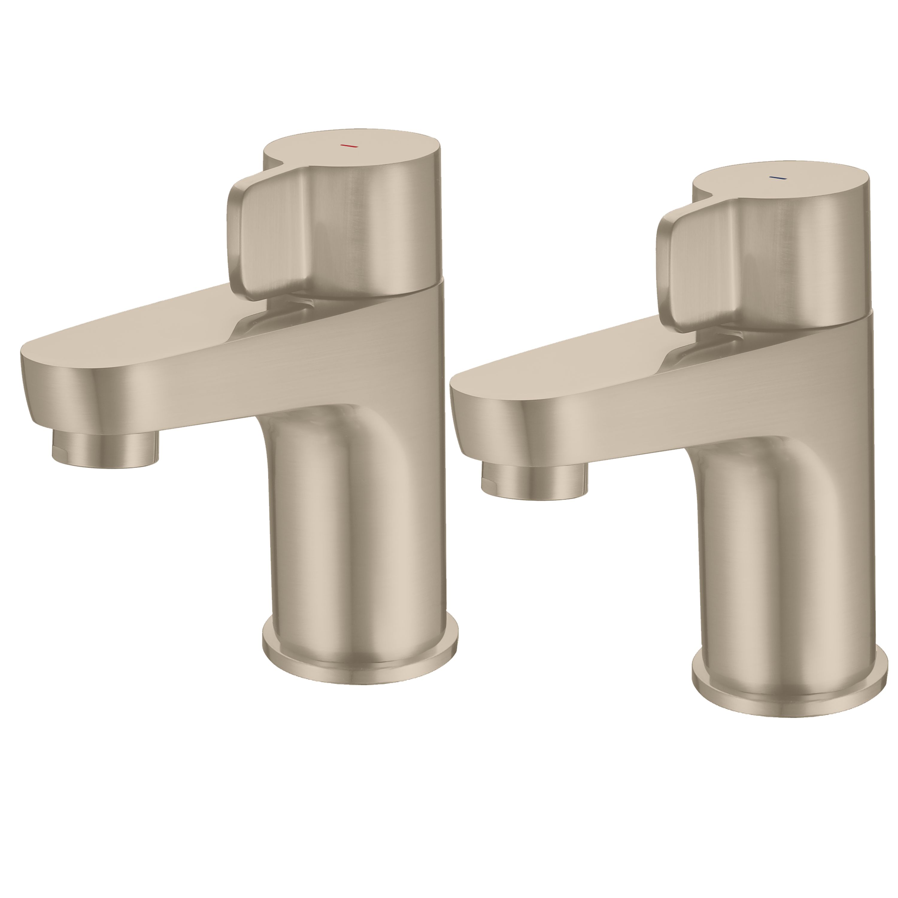 GoodHome Cavally Nickel effect Modern Basin Pillar Tap