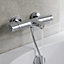 GoodHome Cavally Polished Chrome effect Wall-mounted Thermostatic Mono mixer Tap