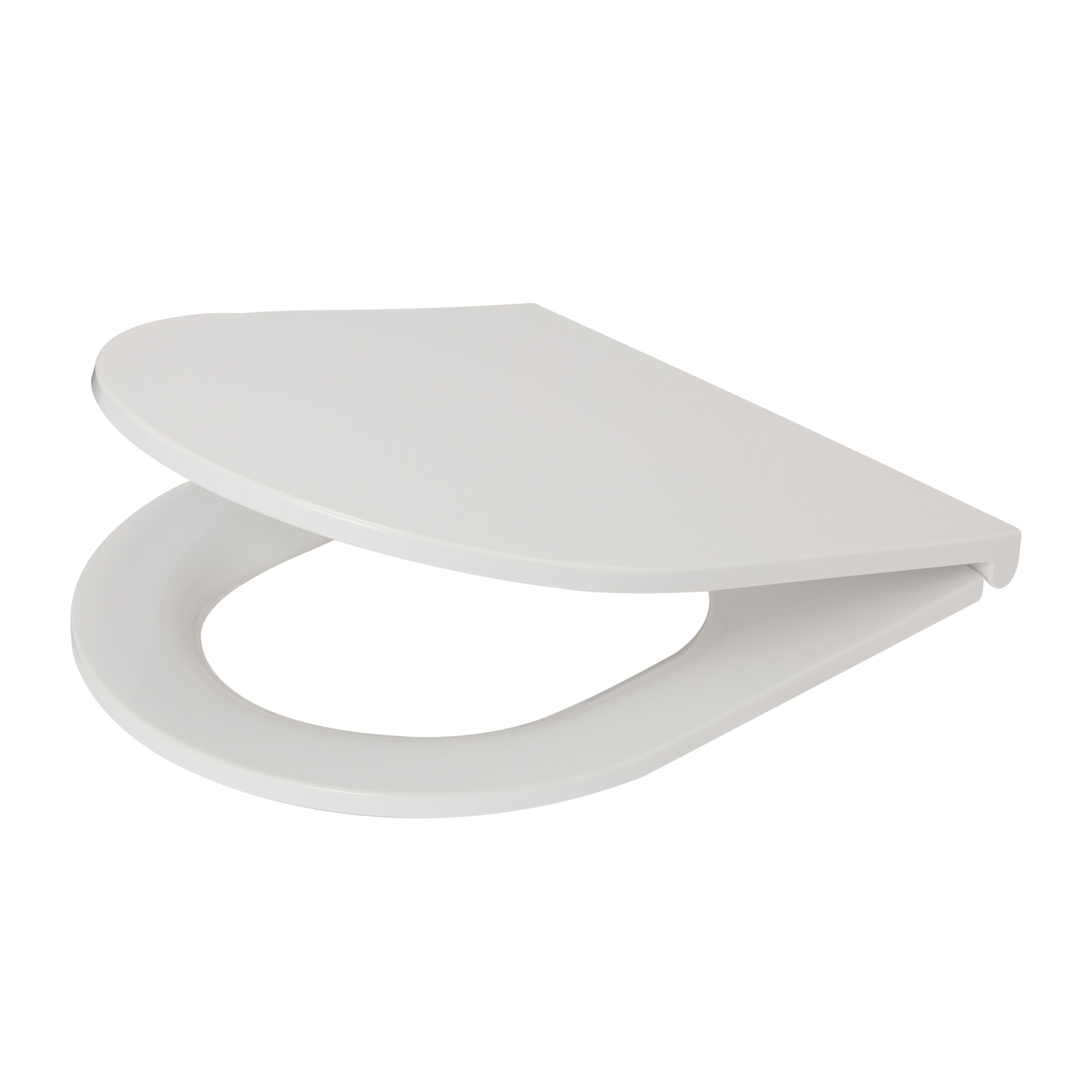 GoodHome Cavally Sandwich White D-shaped Slim Soft close Toilet seat