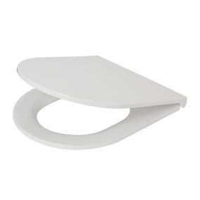 GoodHome Cavally Sandwich White D-shaped Slim Soft close Toilet seat