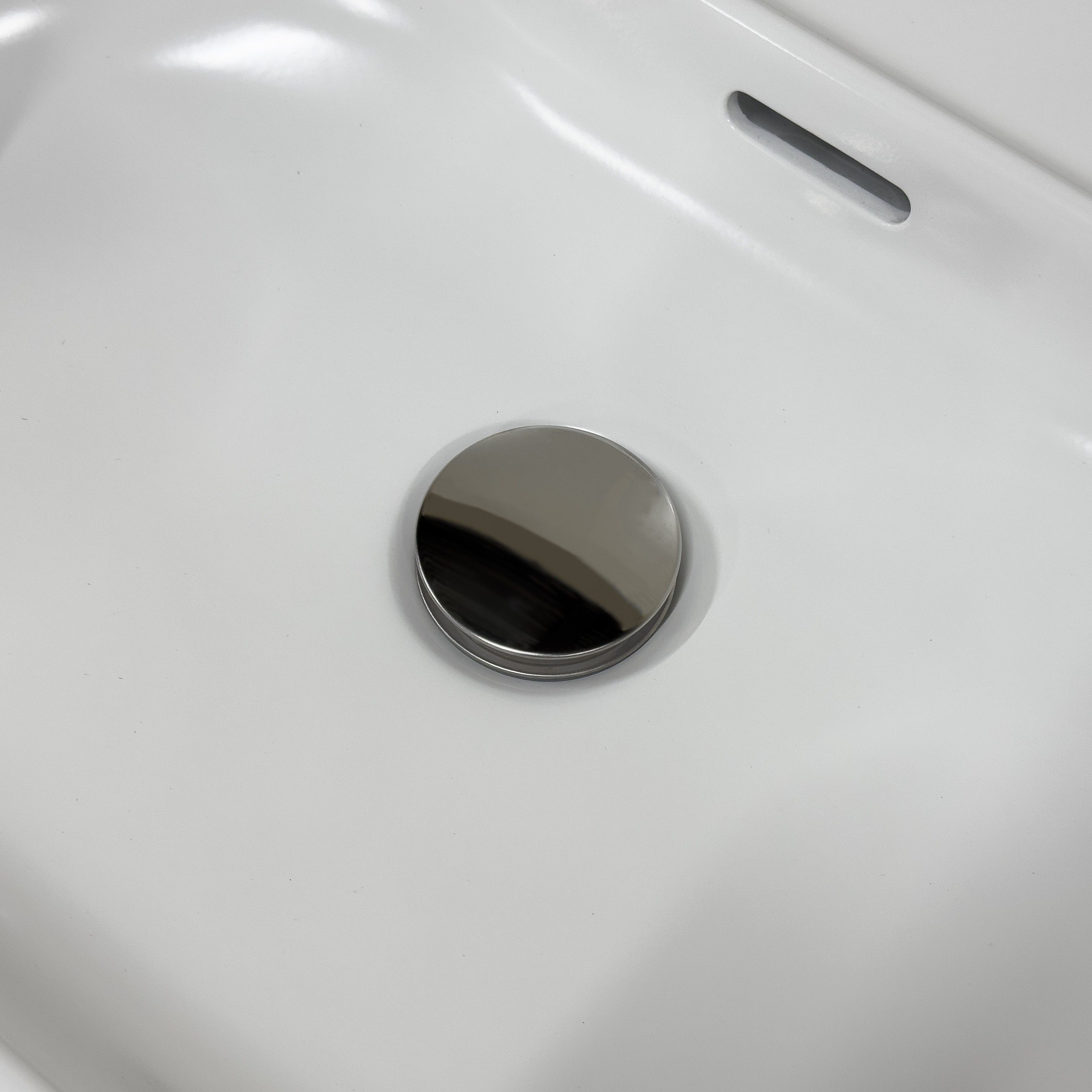 GoodHome Cavally Satin White Rectangular Single Vanity Basin (W)80.4cm