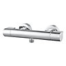 GoodHome Cavally Silver Chrome effect 1 outlet Wall Thermostatic Shower mixer