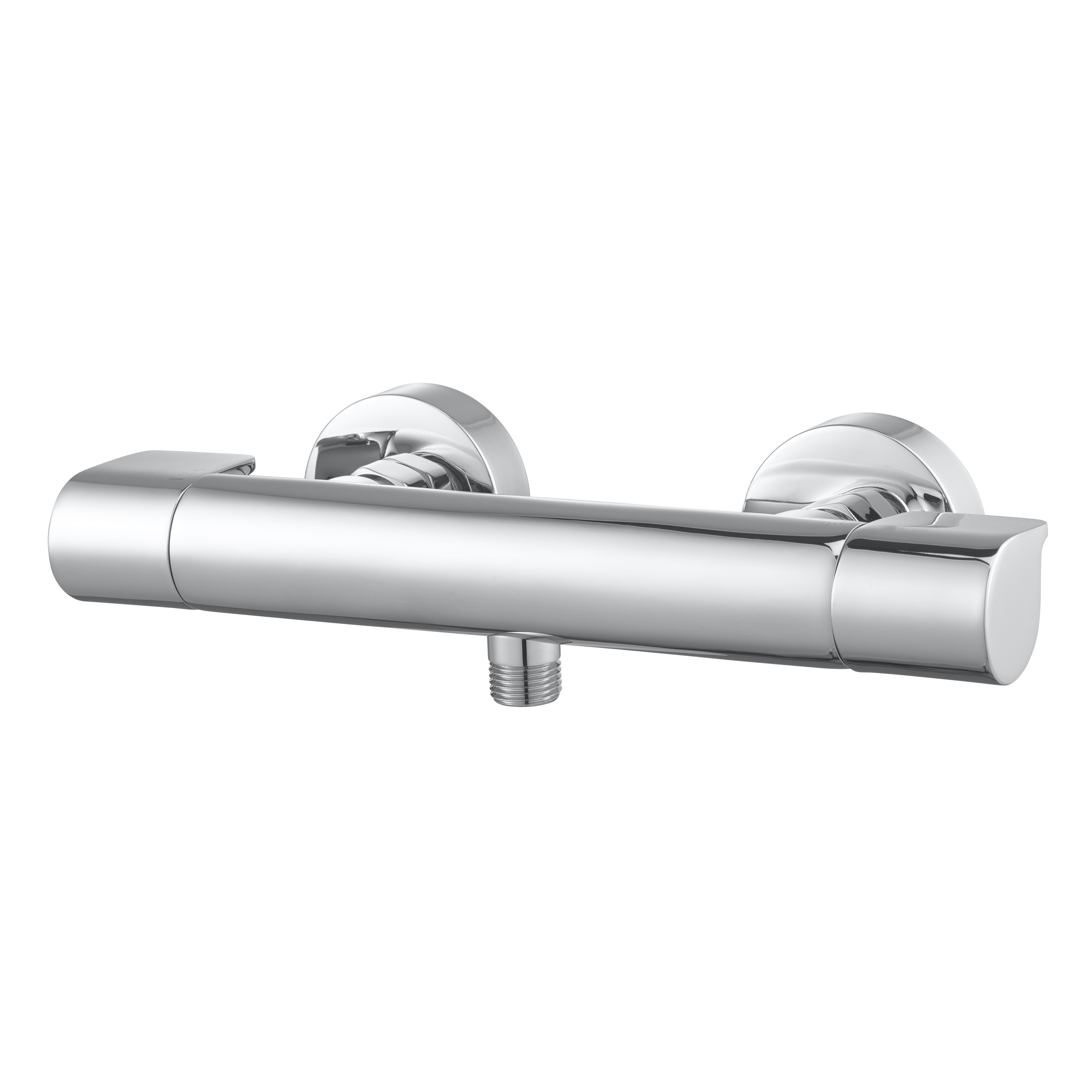 GoodHome Cavally Silver Chrome effect 1 outlet Wall Thermostatic Shower