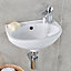 GoodHome Cavally Small Gloss Chrome effect Round Deck-mounted Manual Basin Mono mixer Tap