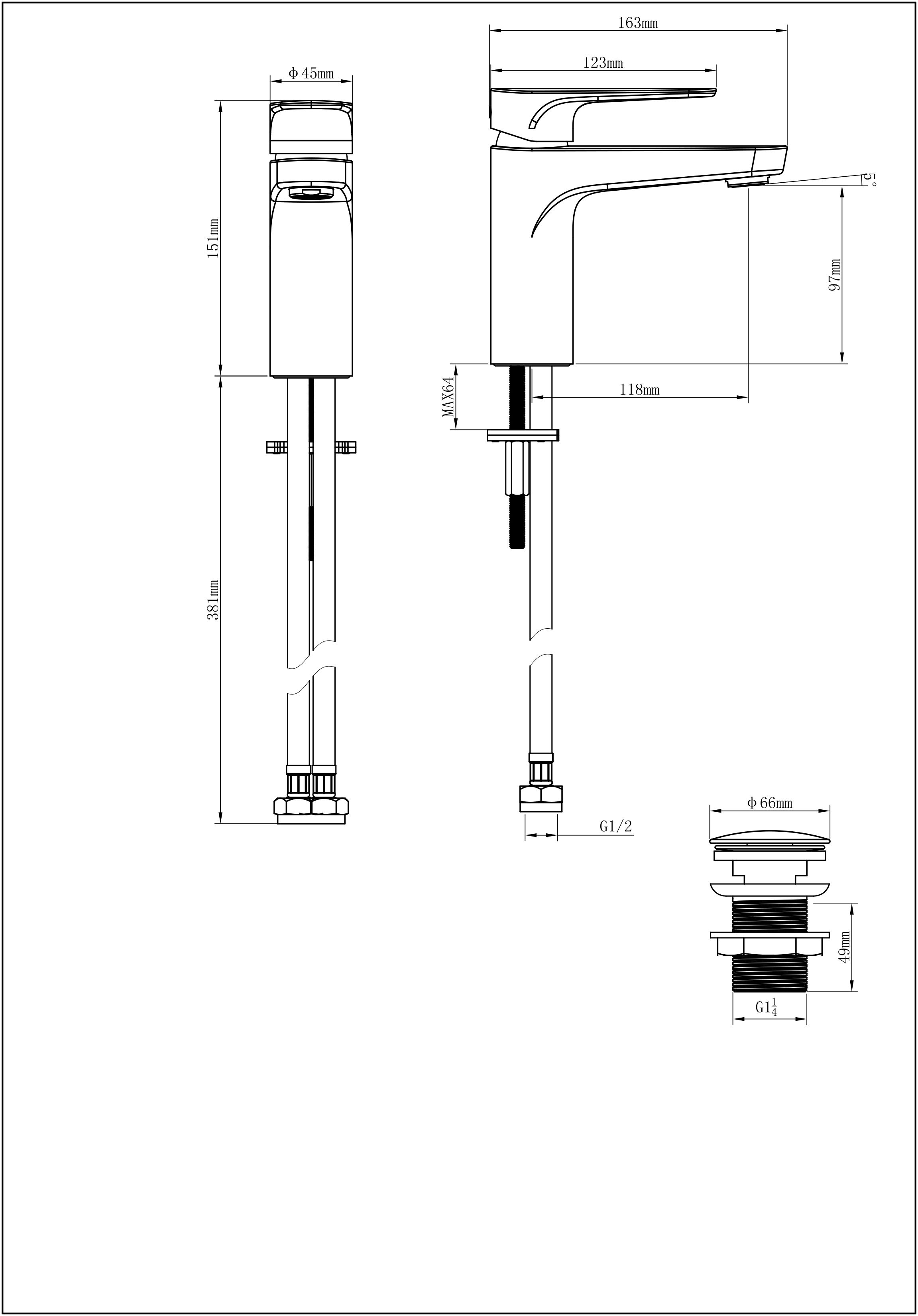 GoodHome Cavally Standard Basin Mono mixer Tap