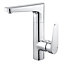 GoodHome Cavally Swivel Tall Gloss Chrome effect Round Deck-mounted Manual Basin Mono mixer Tap
