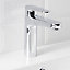GoodHome Cavally Tall Gloss Chrome effect Round Deck-mounted Manual Basin Mono mixer Tap