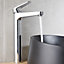 GoodHome Cavally Tall Gloss Chrome effect Round Deck-mounted Manual Sink or worktop Mono mixer Tap