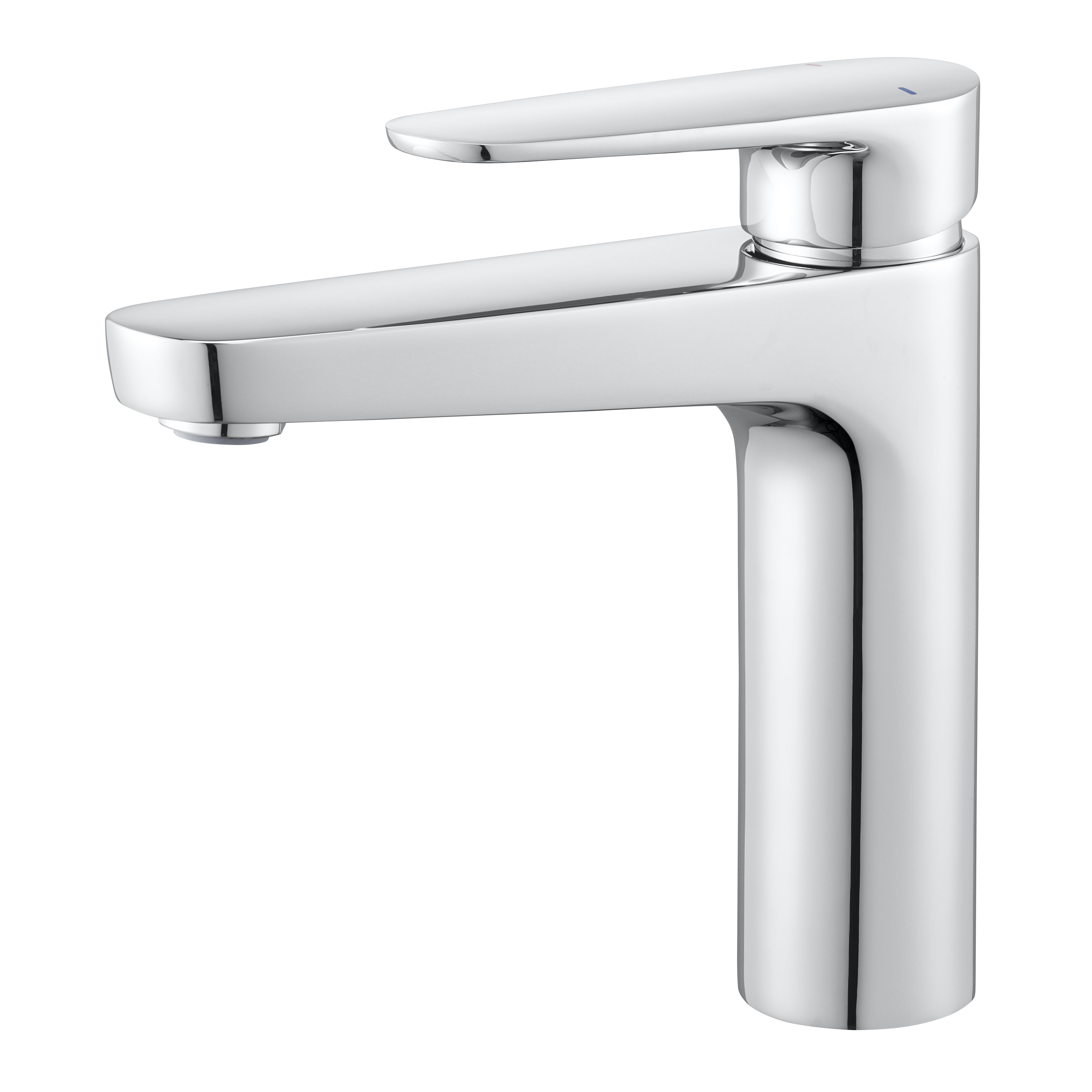 GoodHome Cavally Tall Gloss Chrome effect Round Manual Basin Mono mixer Tap