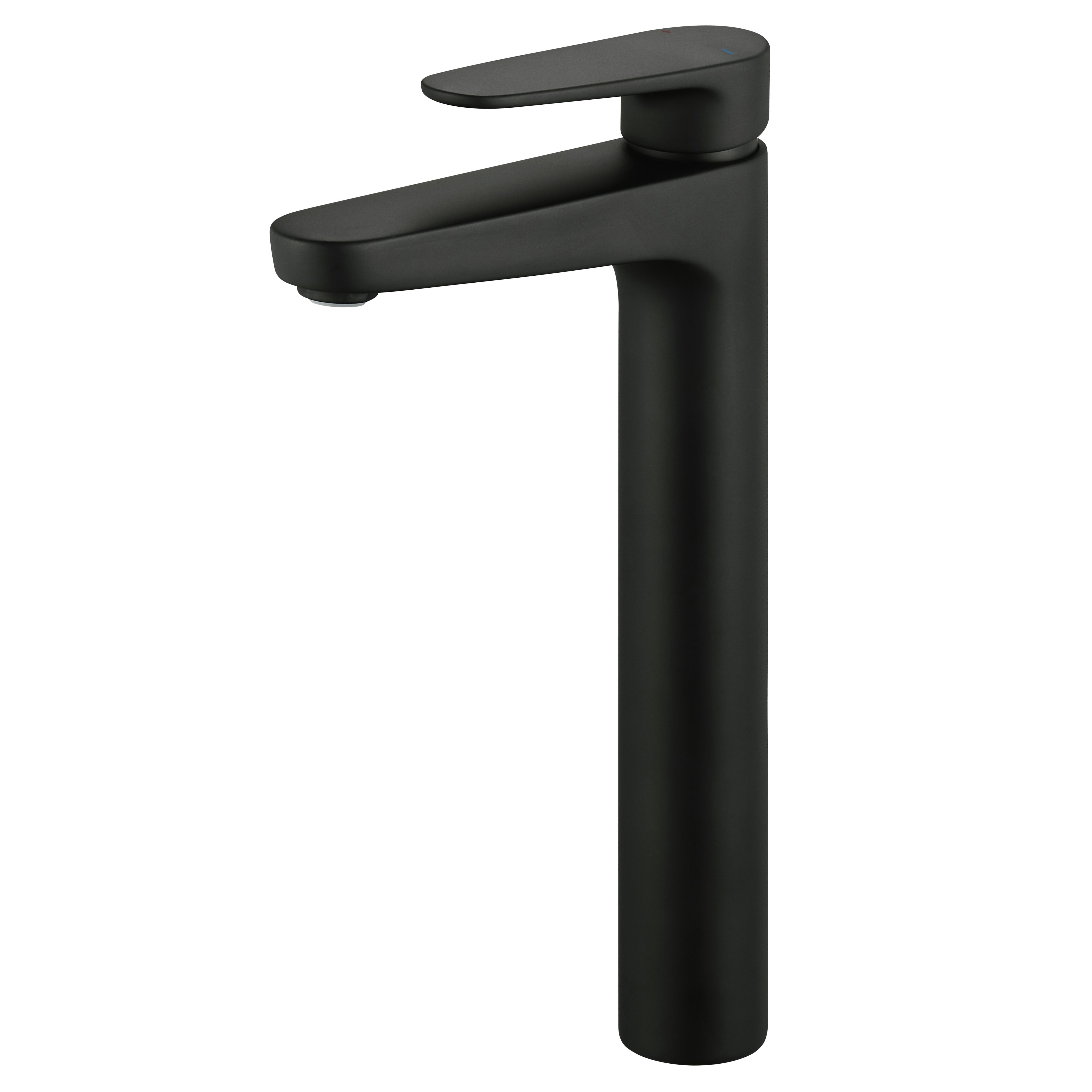 GoodHome Cavally Tall Matt Black Round Deck-mounted Manual Sink or worktop Mono mixer Tap