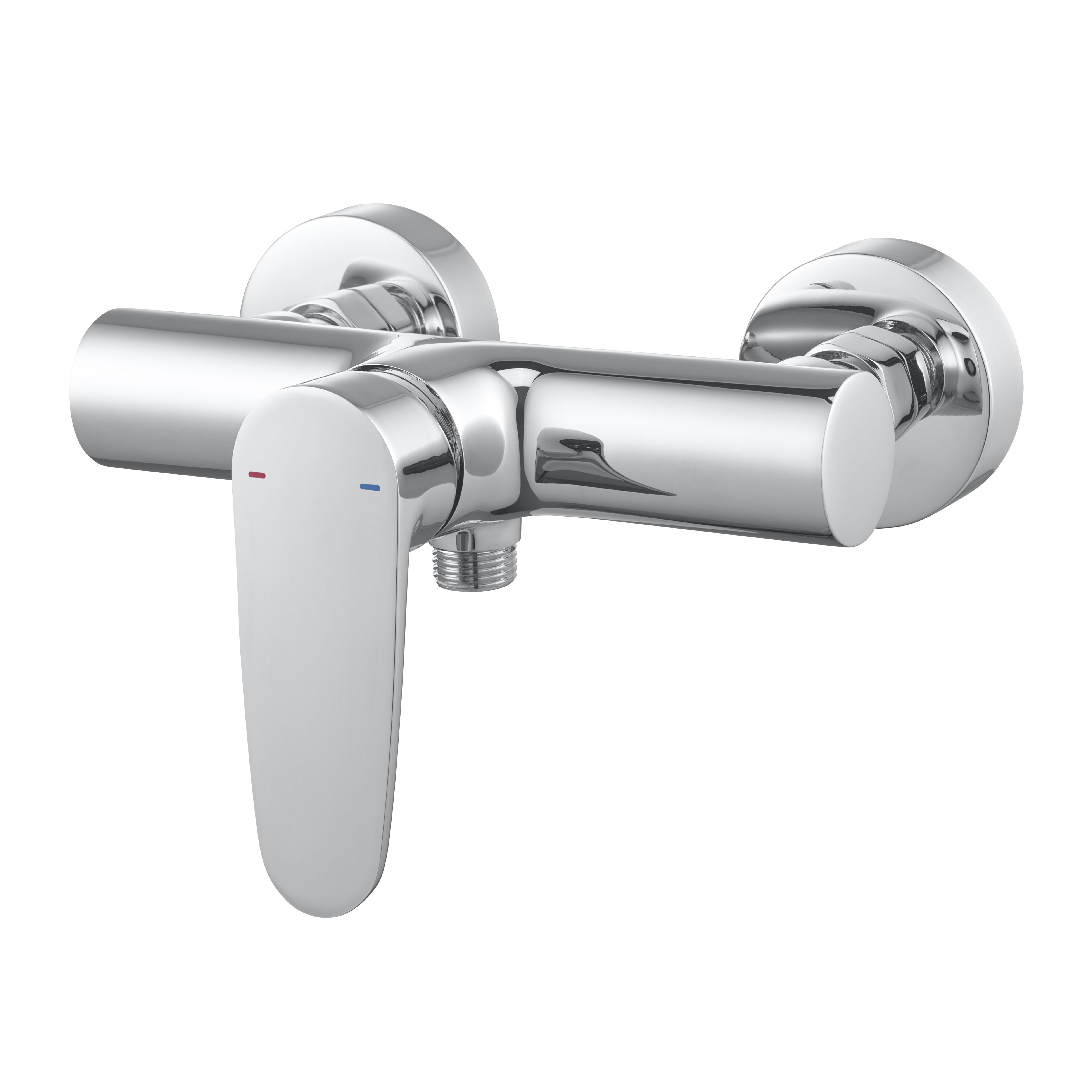 GoodHome Cavally ¼ turn 1 outlet Chrome effect Shower mixer