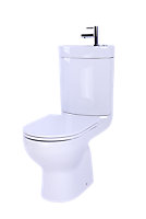 GoodHome Cavally White Close-coupled Toilet, basin & tap pack
