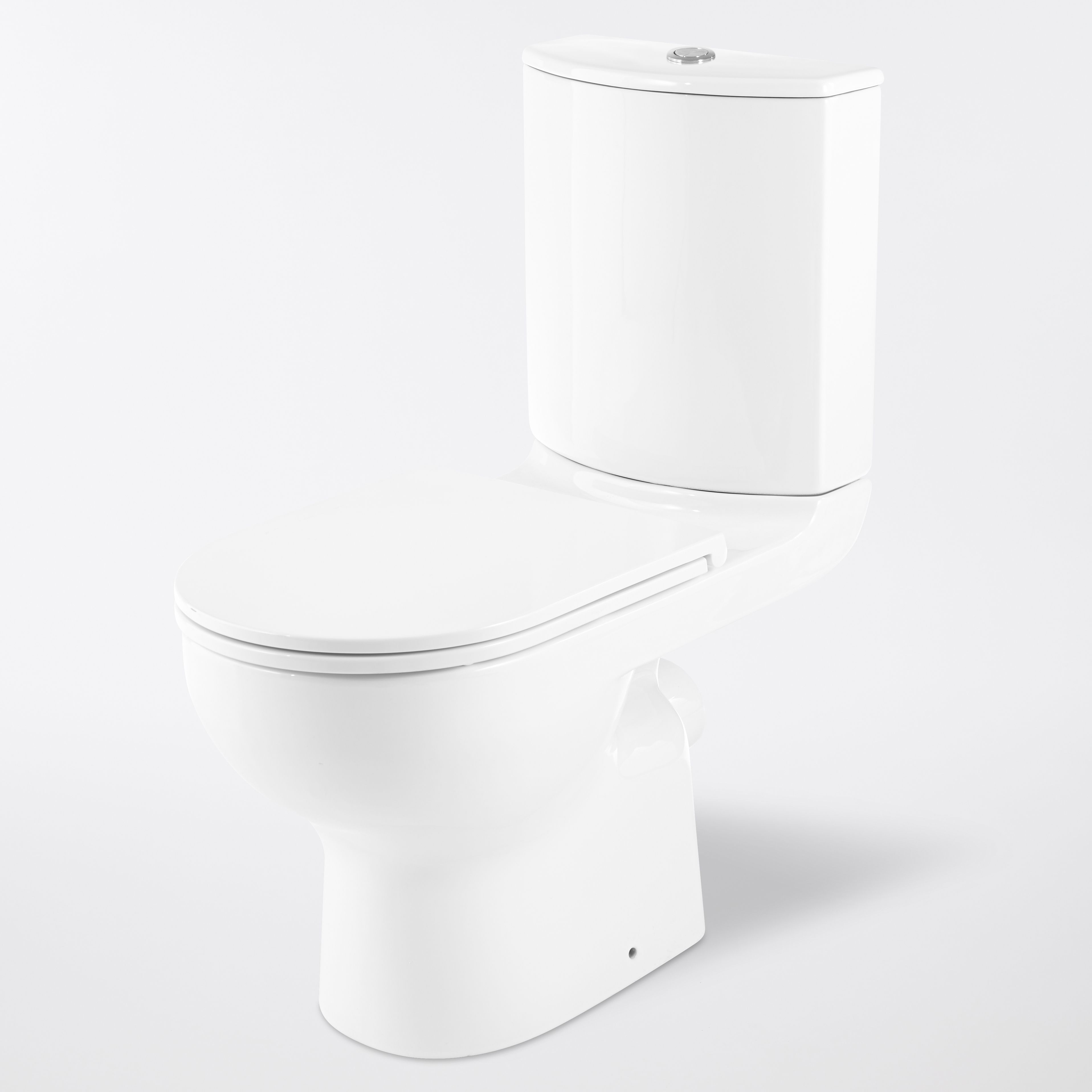 GoodHome Cavally White Close-coupled Toilet set with Soft close seat