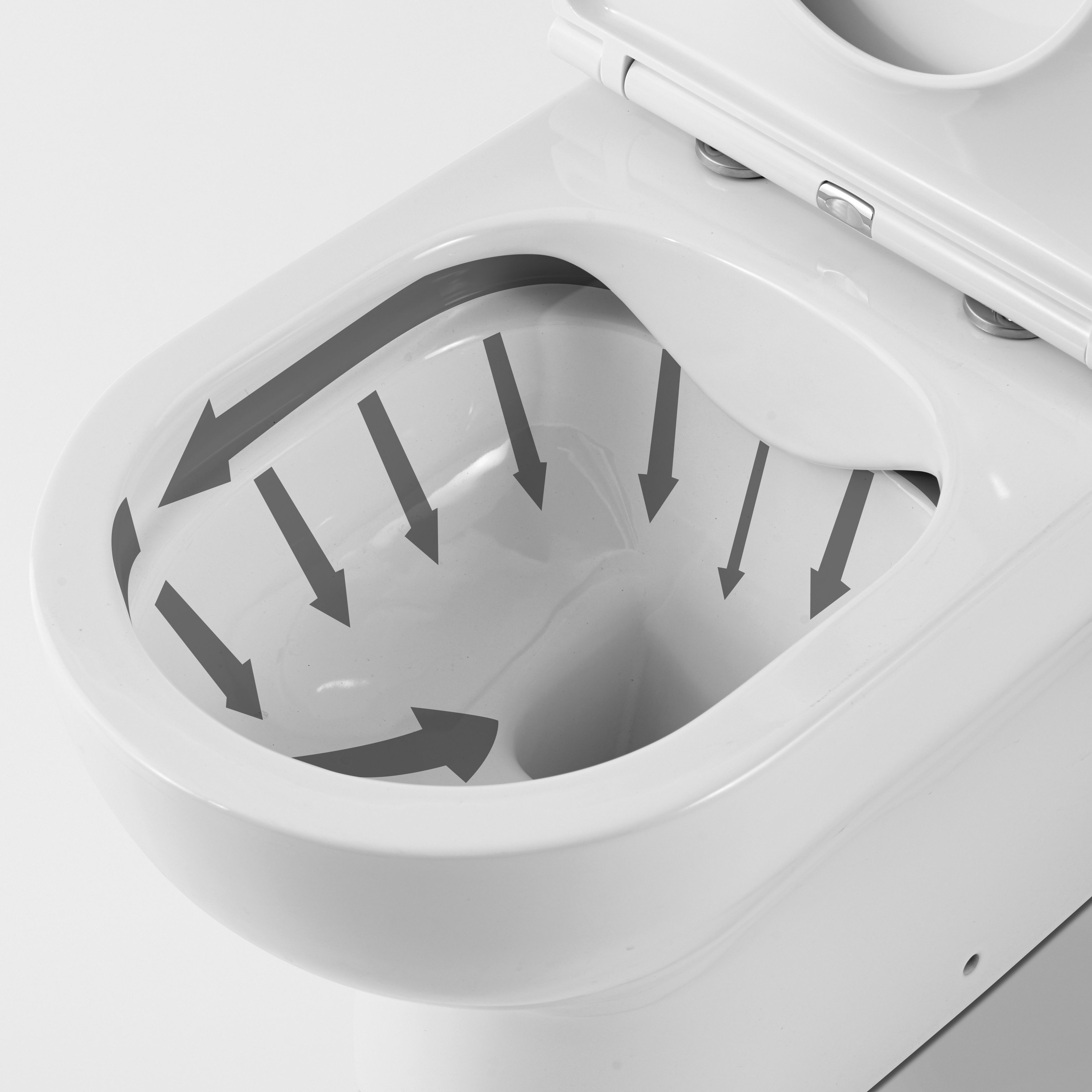GoodHome Cavally White Rimless Close-coupled Toilet Soft close seat