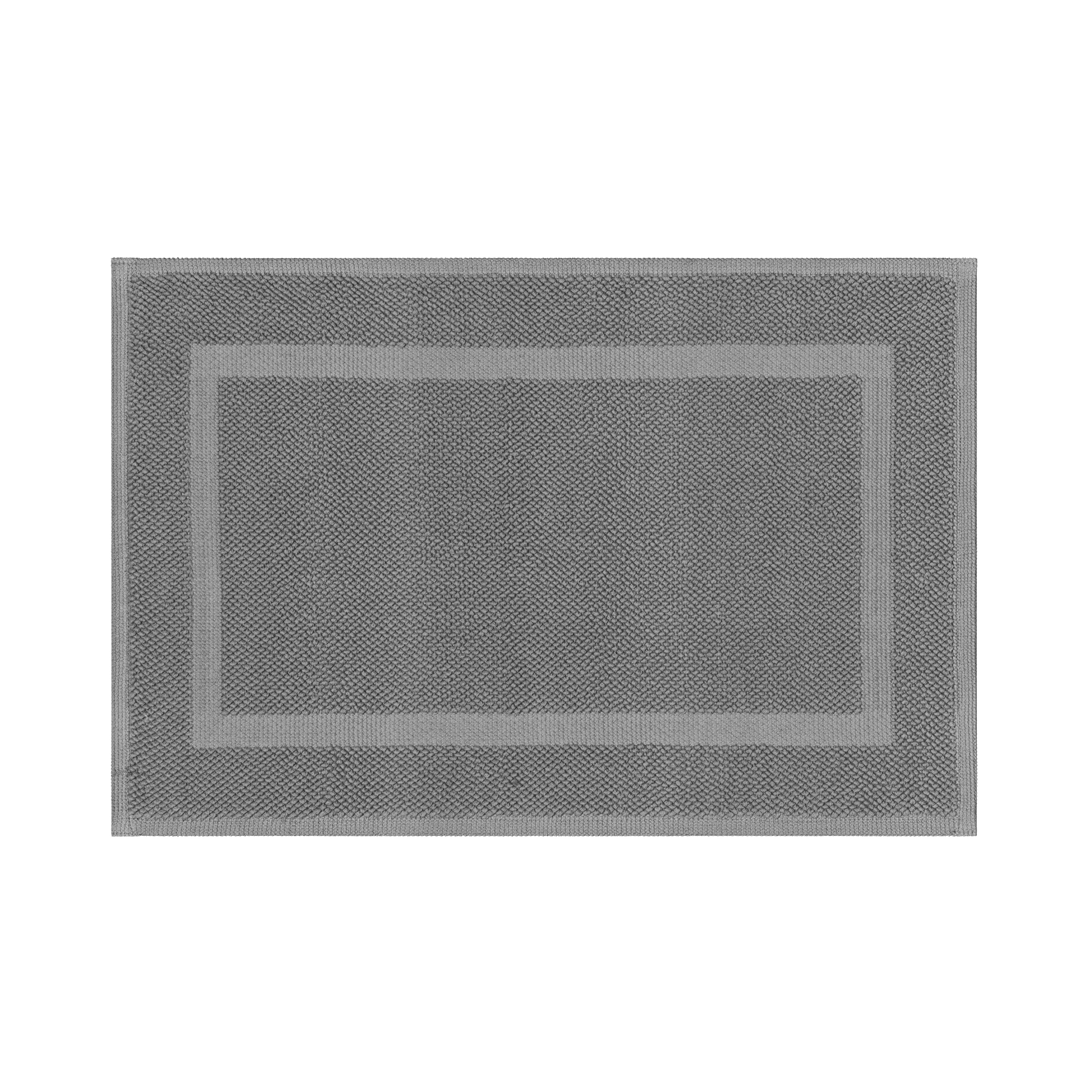 GoodHome Cellna Anthracite Rectangular Bath mat (L)80cm (W)50cm