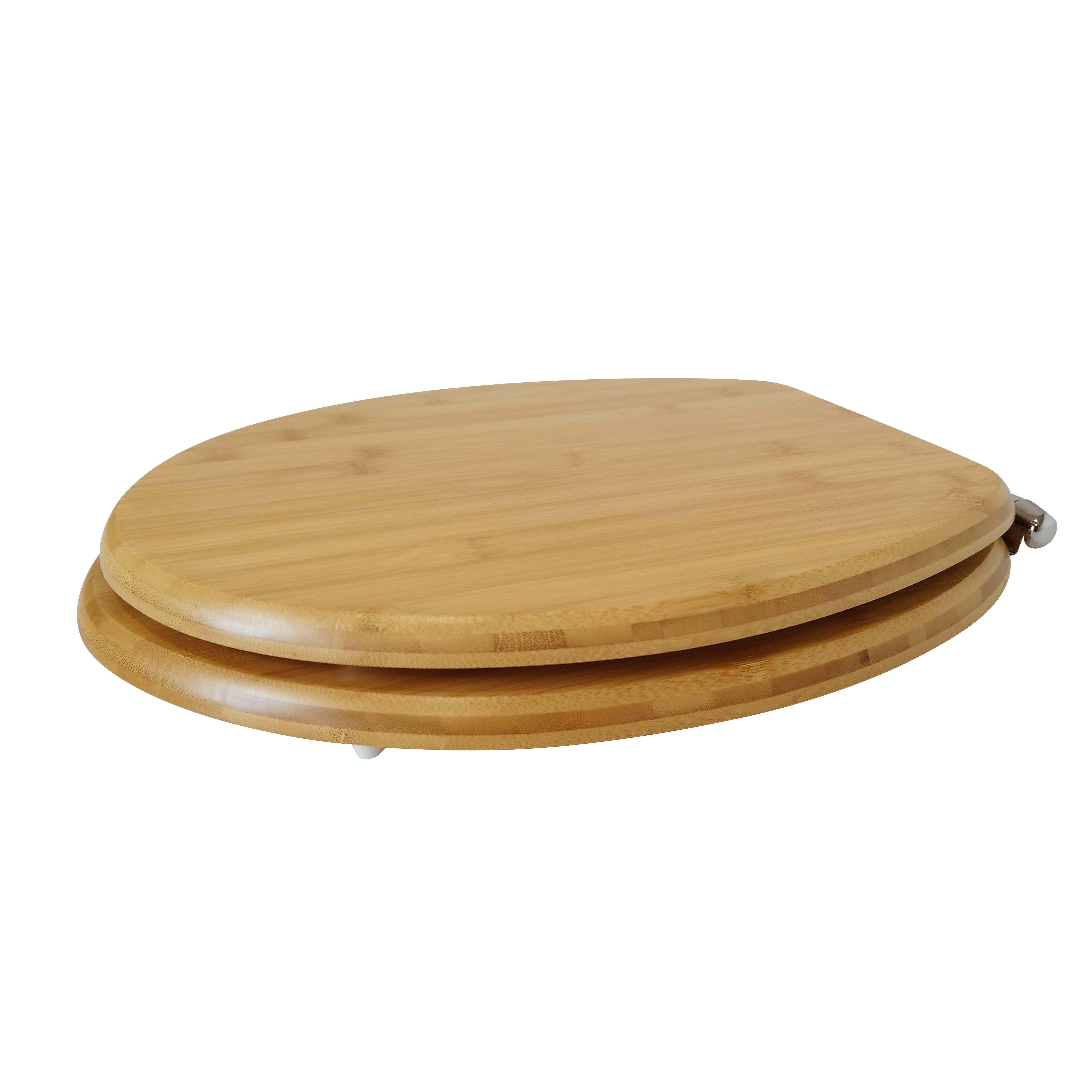 GoodHome Cervia Bamboo Standard Soft close Toilet seat
