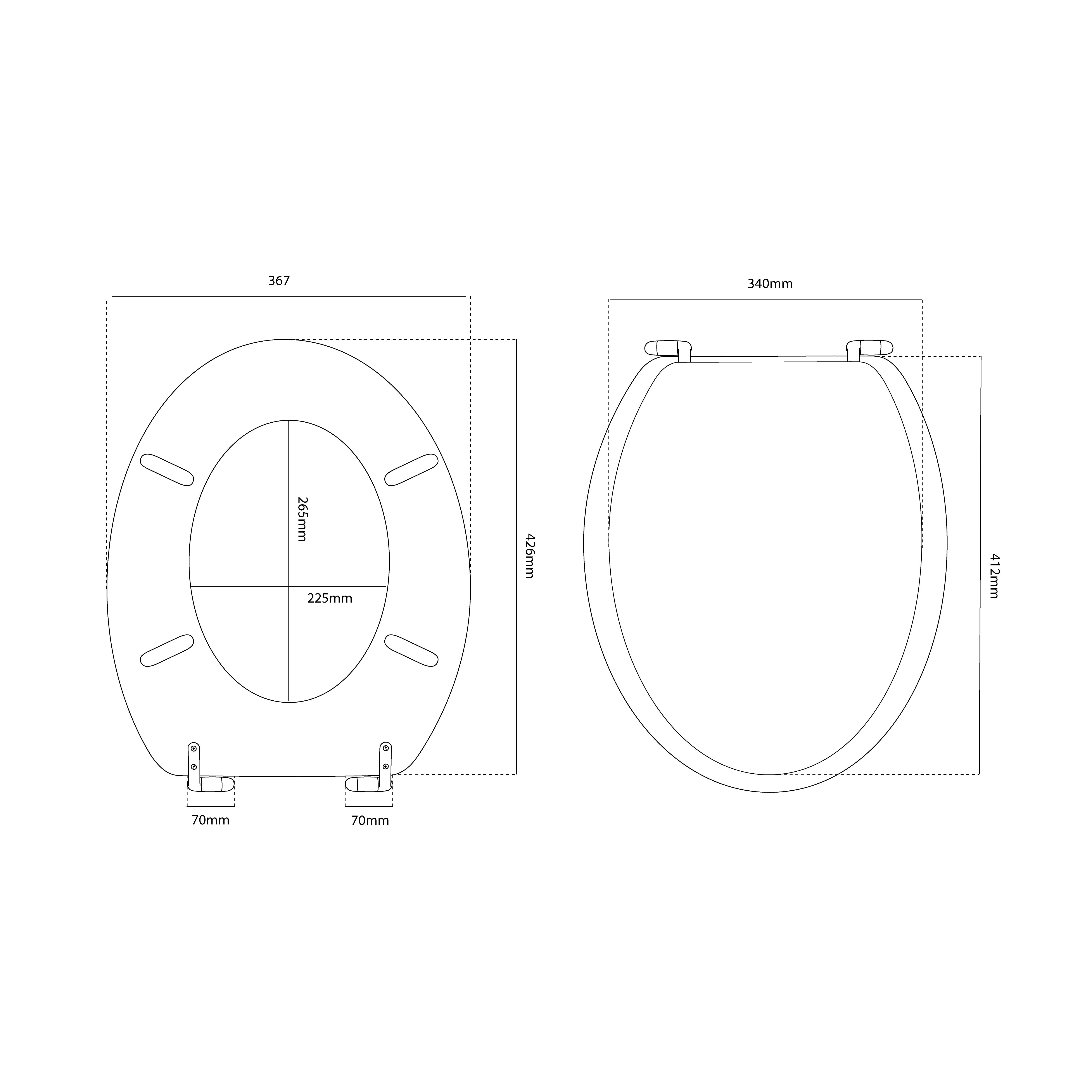 GoodHome Cervia Bamboo Standard Soft close Toilet seat