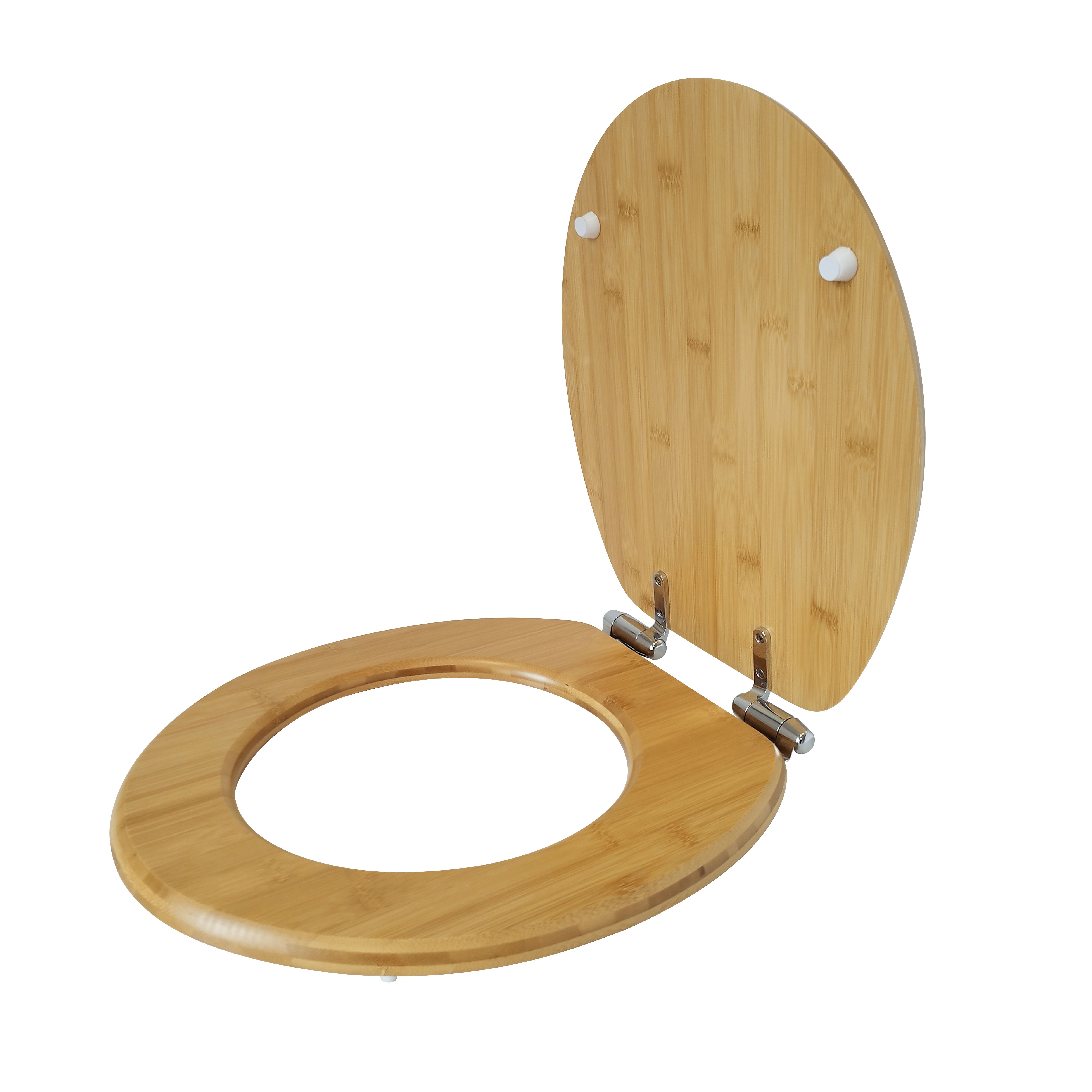 GoodHome Cervia Bamboo Standard Soft close Toilet seat