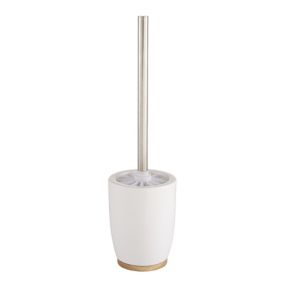GoodHome Cervia Gloss White Toilet brush & holder