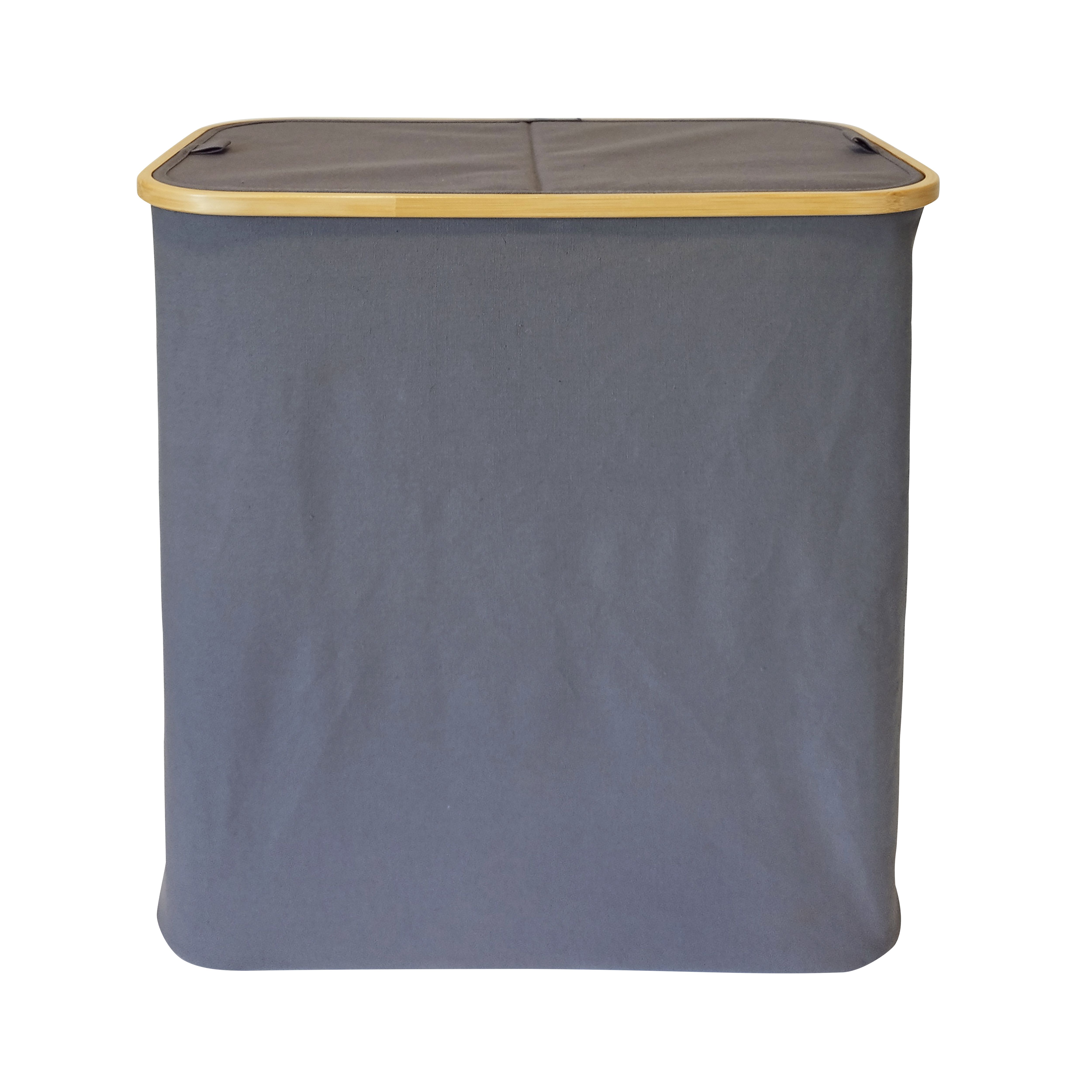 GoodHome Cervia Grey Bamboo & cotton Medium Laundry basket, 106L